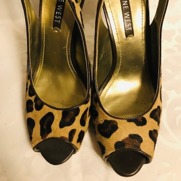 Nine West leopard platform sandals 6 - Picture 4 of 7